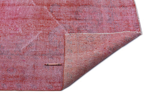 Red Over Dyed Vintage Rug 6'0'' x 8'12'' ft 184 x 274 cm