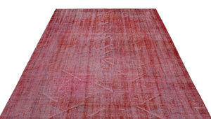 Red Over Dyed Vintage Rug 6'0'' x 8'12'' ft 184 x 274 cm