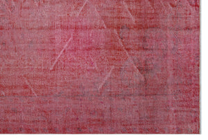 Red Over Dyed Vintage Rug 6'0'' x 8'12'' ft 184 x 274 cm