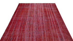 Red Over Dyed Vintage Rug 5'11'' x 9'1'' ft 180 x 277 cm