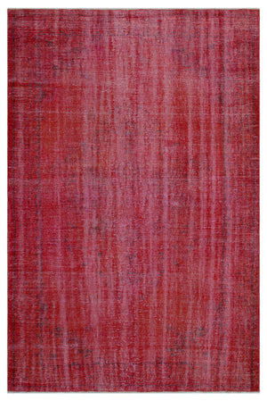 Red Over Dyed Vintage Rug 5'11'' x 9'1'' ft 180 x 277 cm