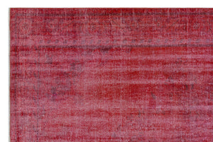 Red Over Dyed Vintage Rug 5'11'' x 9'1'' ft 180 x 277 cm