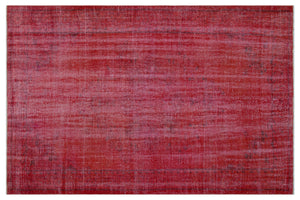 Red Over Dyed Vintage Rug 5'11'' x 9'1'' ft 180 x 277 cm