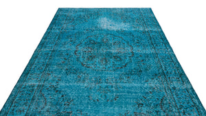 Turquoise Over Dyed Vintage Rug 6'3'' x 10'4'' ft 190 x 314 cm