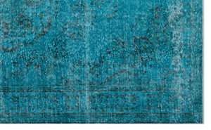 Turquoise Over Dyed Vintage Rug 6'3'' x 10'4'' ft 190 x 314 cm