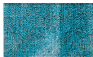 Turquoise Over Dyed Vintage Rug 6'3'' x 10'4'' ft 190 x 314 cm