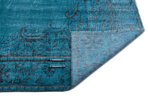 Turquoise Over Dyed Vintage Rug 5'12'' x 9'10'' ft 182 x 300 cm