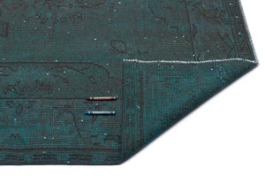 Turquoise Over Dyed Vintage Rug 6'1'' x 9'0'' ft 186 x 275 cm