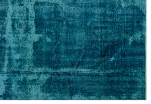 Turquoise Over Dyed Vintage Rug 6'1'' x 8'11'' ft 185 x 272 cm