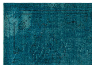 Turquoise Over Dyed Vintage Rug 6'2'' x 8'9'' ft 189 x 267 cm