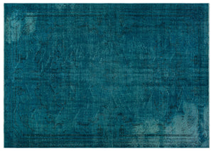 Turquoise Over Dyed Vintage Rug 6'2'' x 8'9'' ft 189 x 267 cm