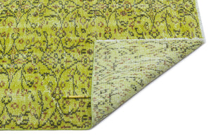 Green Over Dyed Vintage Rug 5'5'' x 8'8'' ft 166 x 264 cm