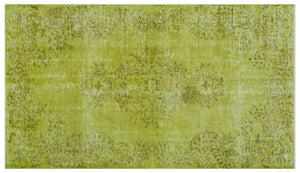 Green Over Dyed Vintage Rug 5'1'' x 8'12'' ft 156 x 274 cm