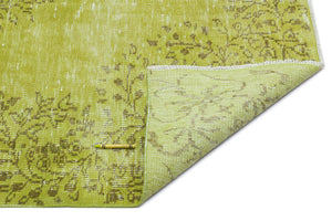 Green Over Dyed Vintage Rug 5'1'' x 8'12'' ft 156 x 274 cm