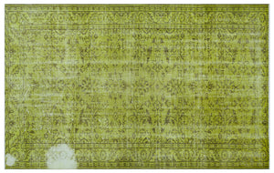 Green Over Dyed Vintage Rug 5'11'' x 9'6'' ft 180 x 290 cm