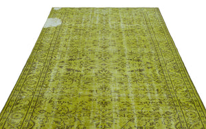 Green Over Dyed Vintage Rug 5'11'' x 9'6'' ft 180 x 290 cm