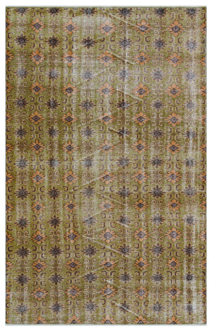 Retro Over Dyed Vintage Rug 5'6'' x 8'6'' ft 168 x 258 cm