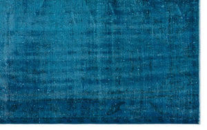 Turquoise Over Dyed Vintage Rug 5'2'' x 8'4'' ft 157 x 254 cm