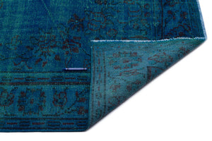 Turquoise Over Dyed Vintage Rug 6'1'' x 10'3'' ft 185 x 313 cm