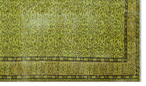 Green Over Dyed Vintage Rug 5'4'' x 9'1'' ft 163 x 278 cm