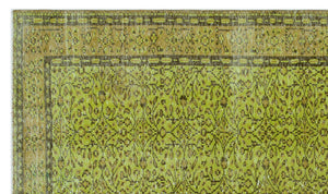 Green Over Dyed Vintage Rug 5'4'' x 9'1'' ft 163 x 278 cm