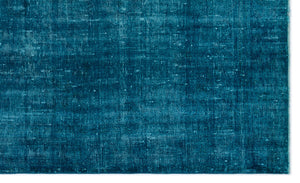 Turquoise Over Dyed Vintage Rug 4'10'' x 8'0'' ft 147 x 245 cm