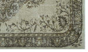 Beige Over Dyed Vintage Rug 5'4'' x 9'1'' ft 163 x 277 cm