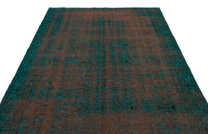 Turquoise Over Dyed Vintage Rug 6'2'' x 9'5'' ft 188 x 288 cm