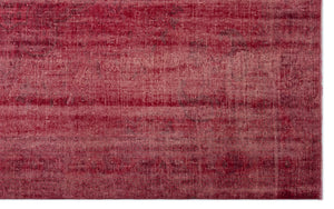 Red Over Dyed Vintage Rug 6'2'' x 10'1'' ft 187 x 308 cm