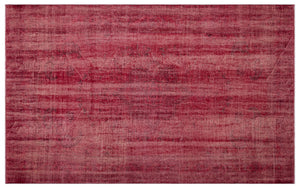 Red Over Dyed Vintage Rug 6'2'' x 10'1'' ft 187 x 308 cm