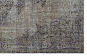 Gray Over Dyed Vintage Rug 5'7'' x 8'10'' ft 170 x 269 cm
