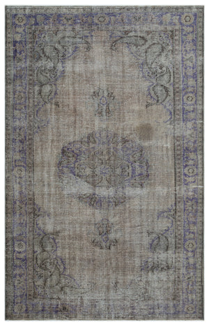 Gray Over Dyed Vintage Rug 5'7'' x 8'10'' ft 170 x 269 cm