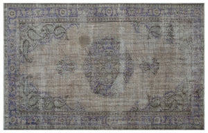 Gray Over Dyed Vintage Rug 5'7'' x 8'10'' ft 170 x 269 cm