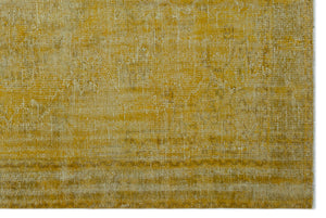 Yellow Over Dyed Vintage Rug 6'4'' x 9'2'' ft 193 x 280 cm