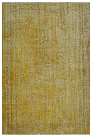 Yellow Over Dyed Vintage Rug 6'4'' x 9'2'' ft 193 x 280 cm