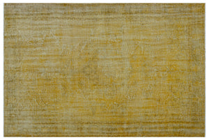 Yellow Over Dyed Vintage Rug 6'4'' x 9'2'' ft 193 x 280 cm
