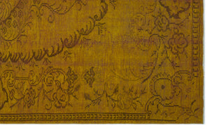 Yellow Over Dyed Vintage Rug 5'11'' x 9'7'' ft 180 x 293 cm