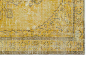 Yellow Over Dyed Vintage Rug 5'7'' x 8'8'' ft 169 x 265 cm