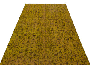 Yellow Over Dyed Vintage Rug 4'9'' x 8'0'' ft 146 x 244 cm