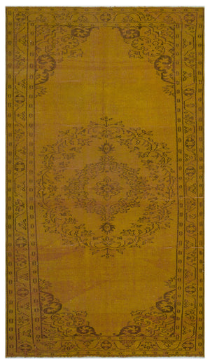 Yellow Over Dyed Vintage Rug 5'1'' x 8'10'' ft 154 x 268 cm