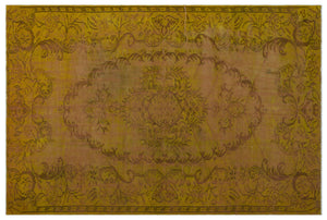 Yellow Over Dyed Vintage Rug 5'10'' x 9'1'' ft 179 x 277 cm