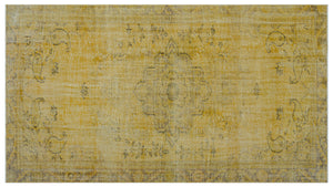 Yellow Over Dyed Vintage Rug 5'7'' x 9'12'' ft 170 x 304 cm