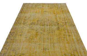 Yellow Over Dyed Vintage Rug 5'7'' x 9'12'' ft 170 x 304 cm