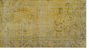 Yellow Over Dyed Vintage Rug 5'7'' x 9'12'' ft 170 x 304 cm