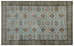 Green Over Dyed Vintage Rug 5'8'' x 9'2'' ft 173 x 279 cm