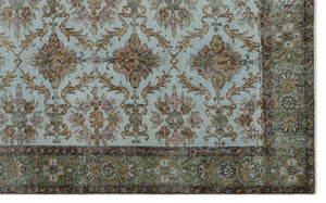 Green Over Dyed Vintage Rug 5'8'' x 9'2'' ft 173 x 279 cm
