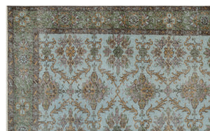 Green Over Dyed Vintage Rug 5'8'' x 9'2'' ft 173 x 279 cm