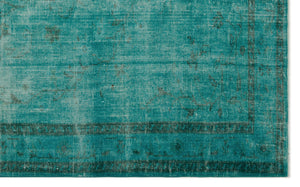Turquoise  Over Dyed Vintage Rug 5'4'' x 8'9'' ft 163 x 267 cm