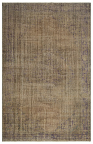 Brown Over Dyed Vintage Rug 6'3'' x 9'10'' ft 190 x 300 cm