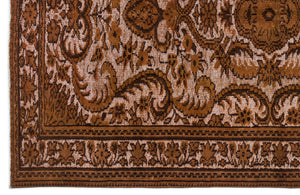 Brown Over Dyed Carved Rug 5'7'' x 8'4'' ft 170 x 254 cm
